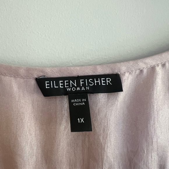 Eileen Fisher Women's Moon Silk Habutai Tiered Tank Top in Pink, size 1X - Picture 5 of 8